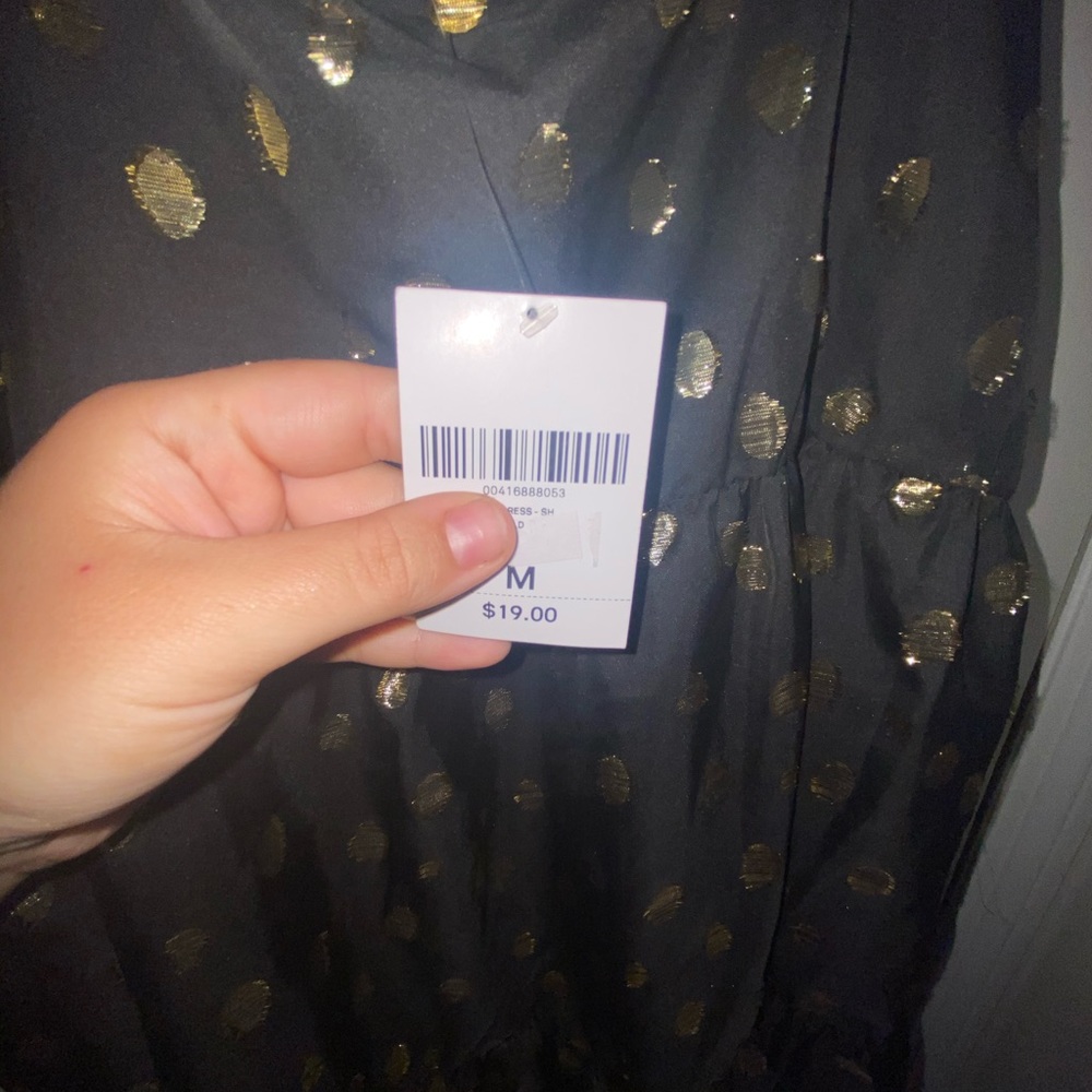 Black and Gold polka dot dress